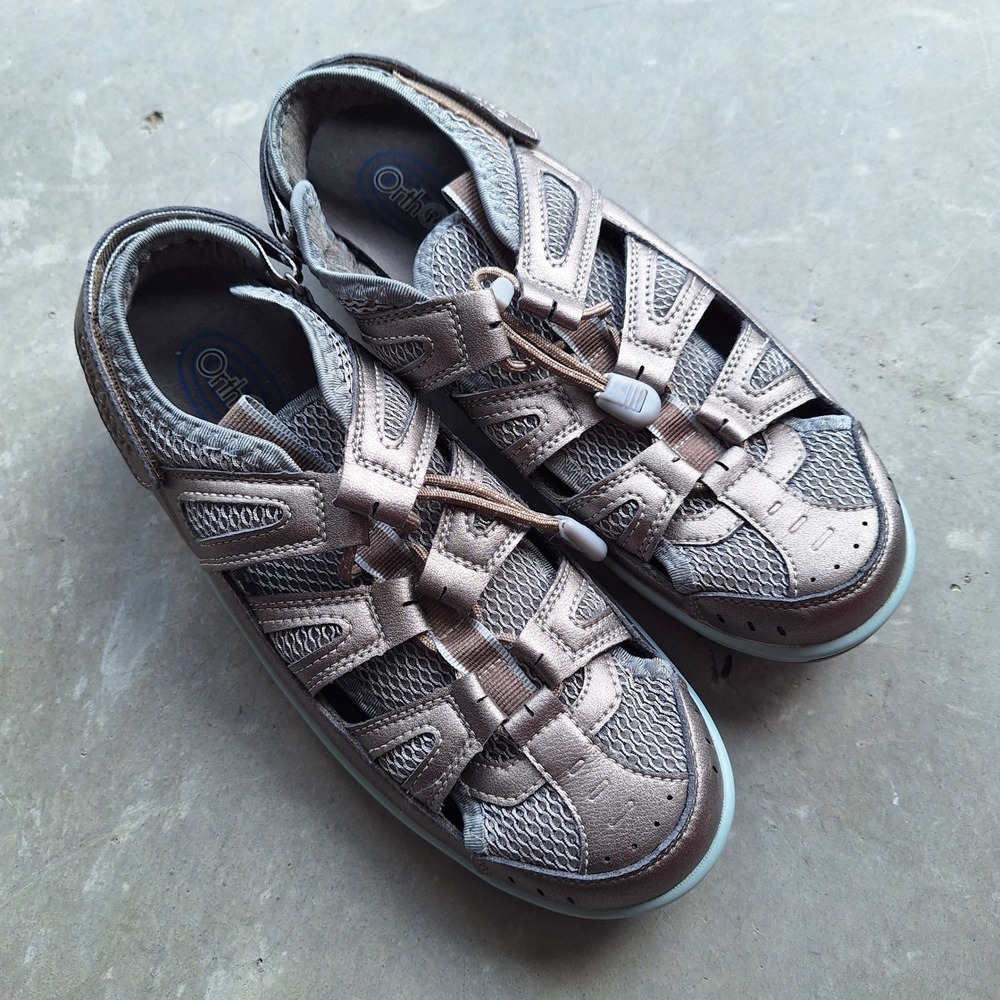 Orthofeet Verona Pewter Gray Sandals Comfort Support Walking Women 8.5 Wide